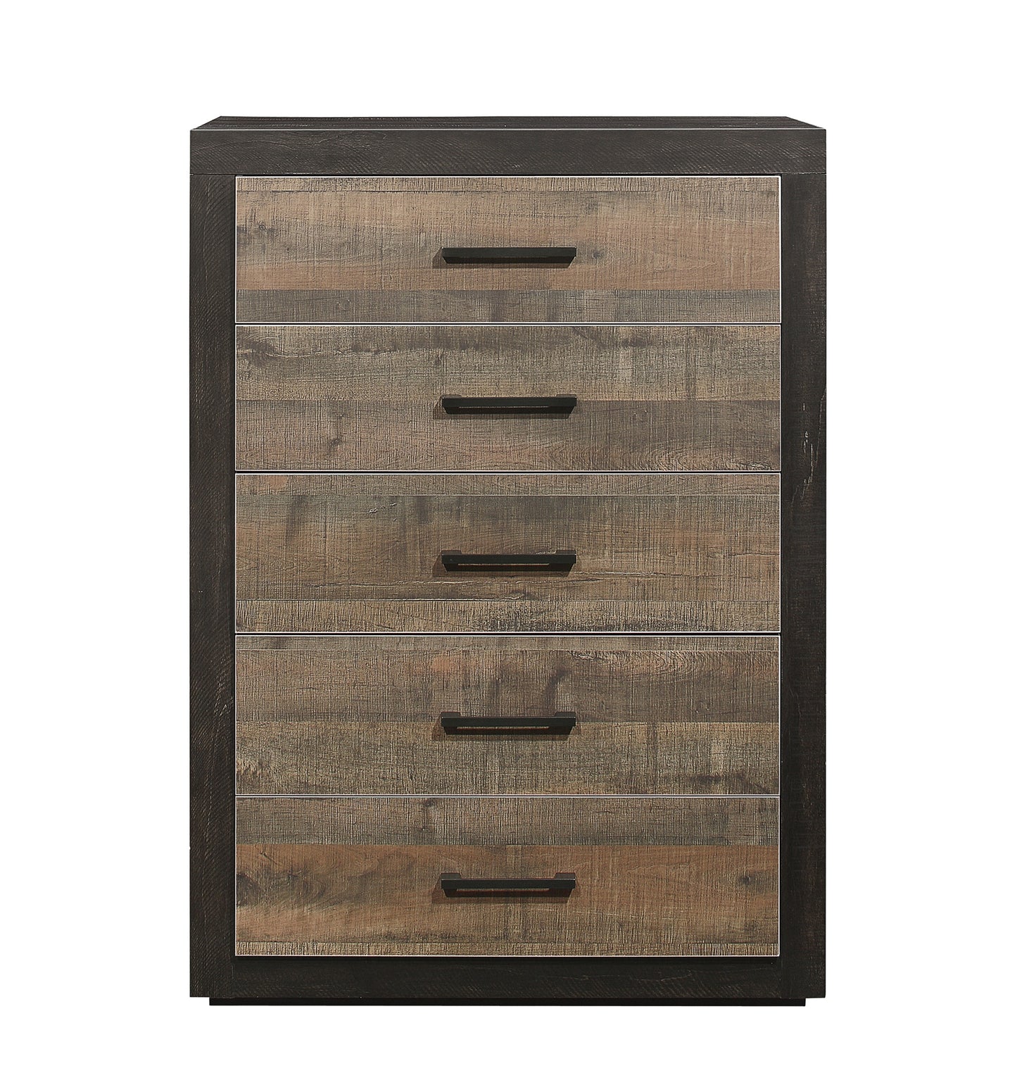 Homlegance Chest Miter Collection In 2-Tone Finish Rustic Mahogany And Dark Ebony