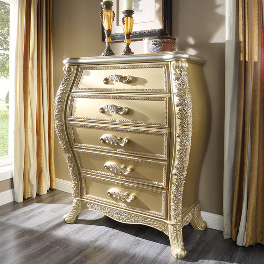 Chest in Metallic Antique Gold Finish CHE1801 European Traditional Victorian