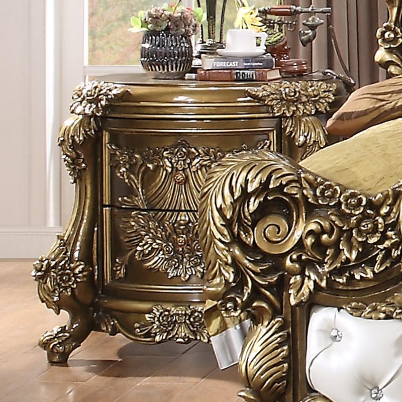 Nightstand in Brown Finish N1802 European Traditional Victorian