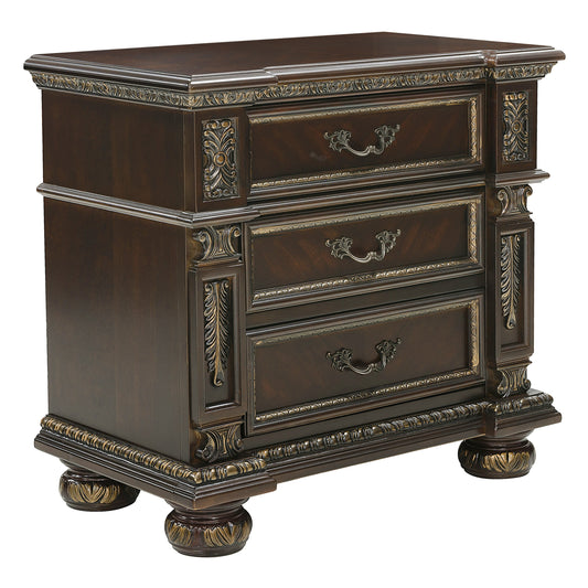 Corby European Nightstand in Traditional Cherry