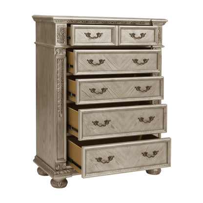 Homlegance Chest Catalonia Collection In Platinum Gold Finish