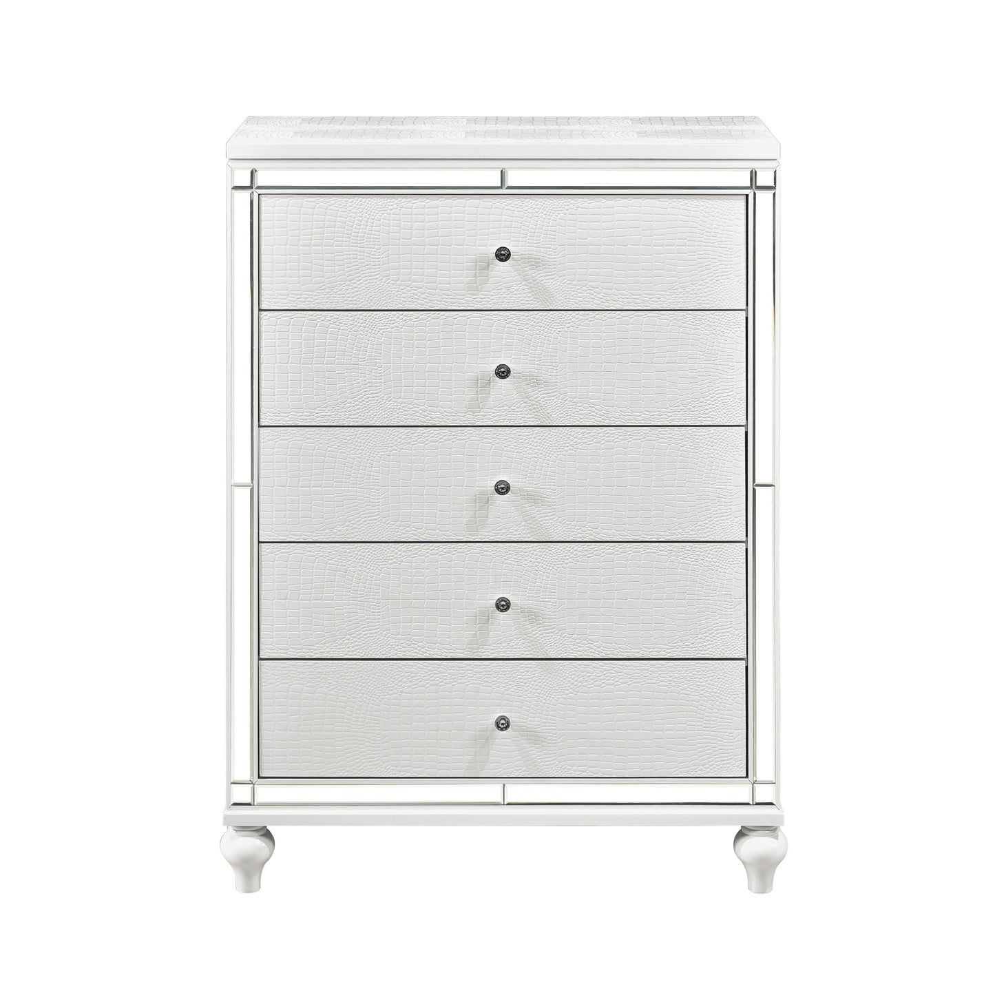 Homlegance Chest Alonza Collection In Metallic White Finish