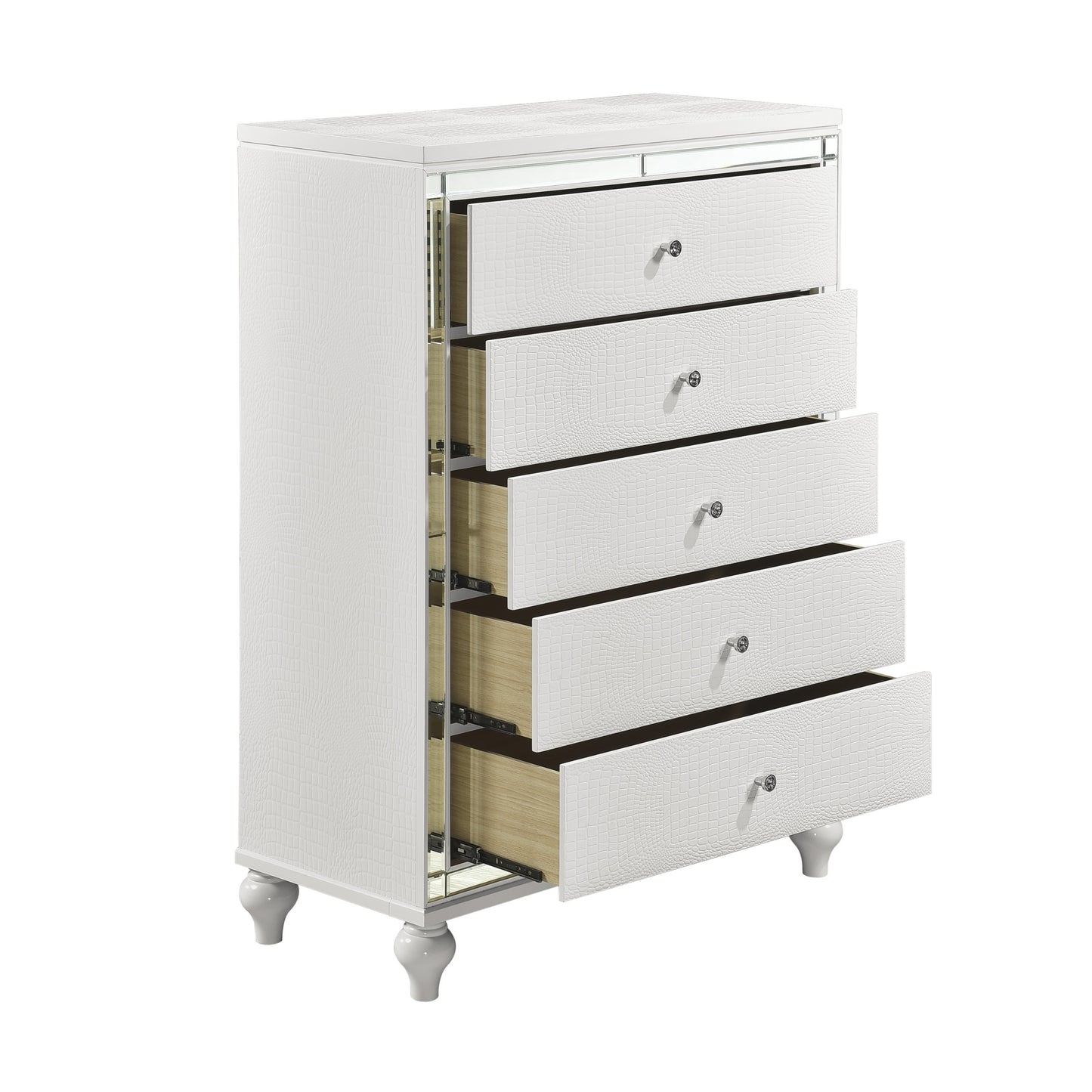 Homlegance Chest Alonza Collection In Metallic White Finish