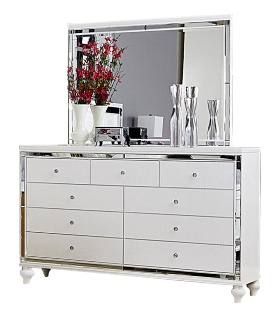 Homelegance Alonza Dresser & Mirror in Bright White