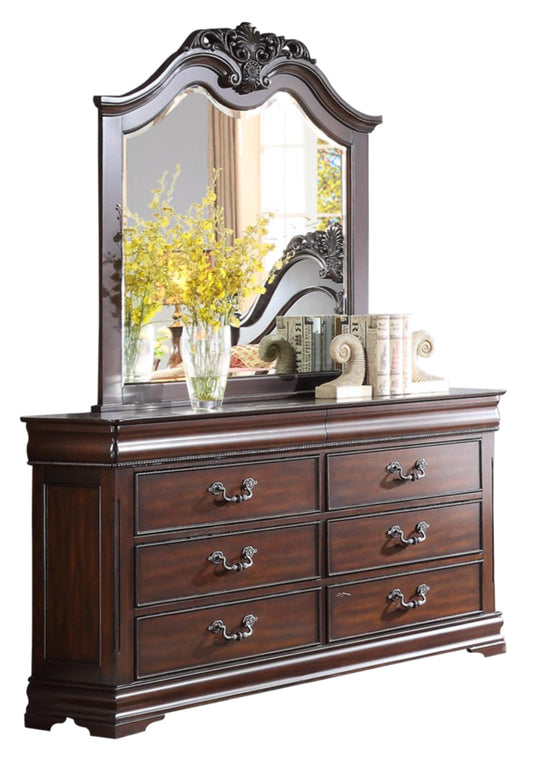 Homelegance Mont Belvieu Dresser & Mirror in Cherry