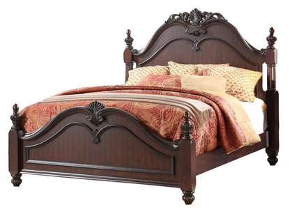 Homelegance Mont Belvieu 6PC Bedroom Set E King Poster Bed, Dresser, Mirror, 2 Nightstand, Chest in Cherry