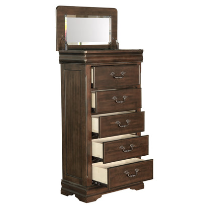 Homlegance Lift Top Lingerie Chest Mont Belvieu Collection In Dark Cherry Finish