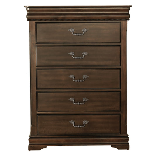 Homlegance Chest, Hidden Drawer Mont Belvieu Collection In Dark Cherry Finish