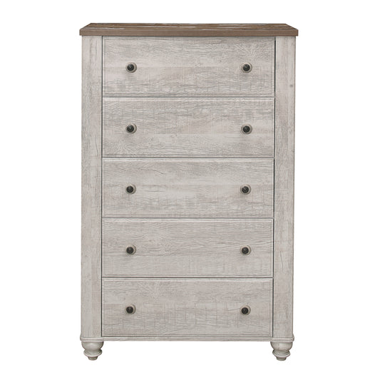 Homlegance Chest Nashville Collection In 2-Tone Finish Antique White And Brown