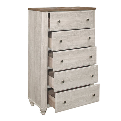 Homlegance Chest Nashville Collection In 2-Tone Finish Antique White And Brown