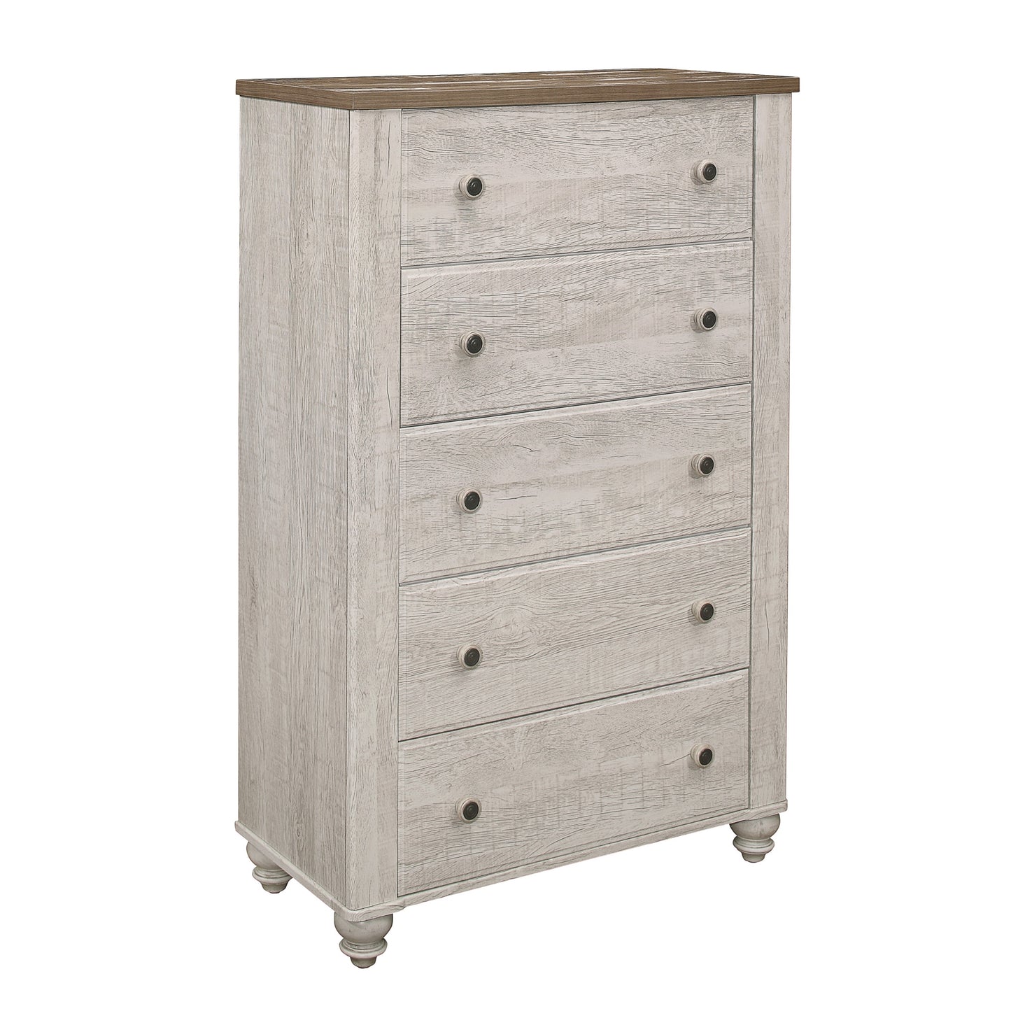 Homlegance Chest Nashville Collection In 2-Tone Finish Antique White And Brown