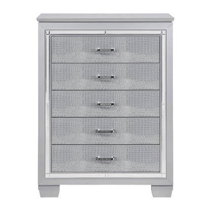 Homlegance Chest Allura Collection In Silver Finish