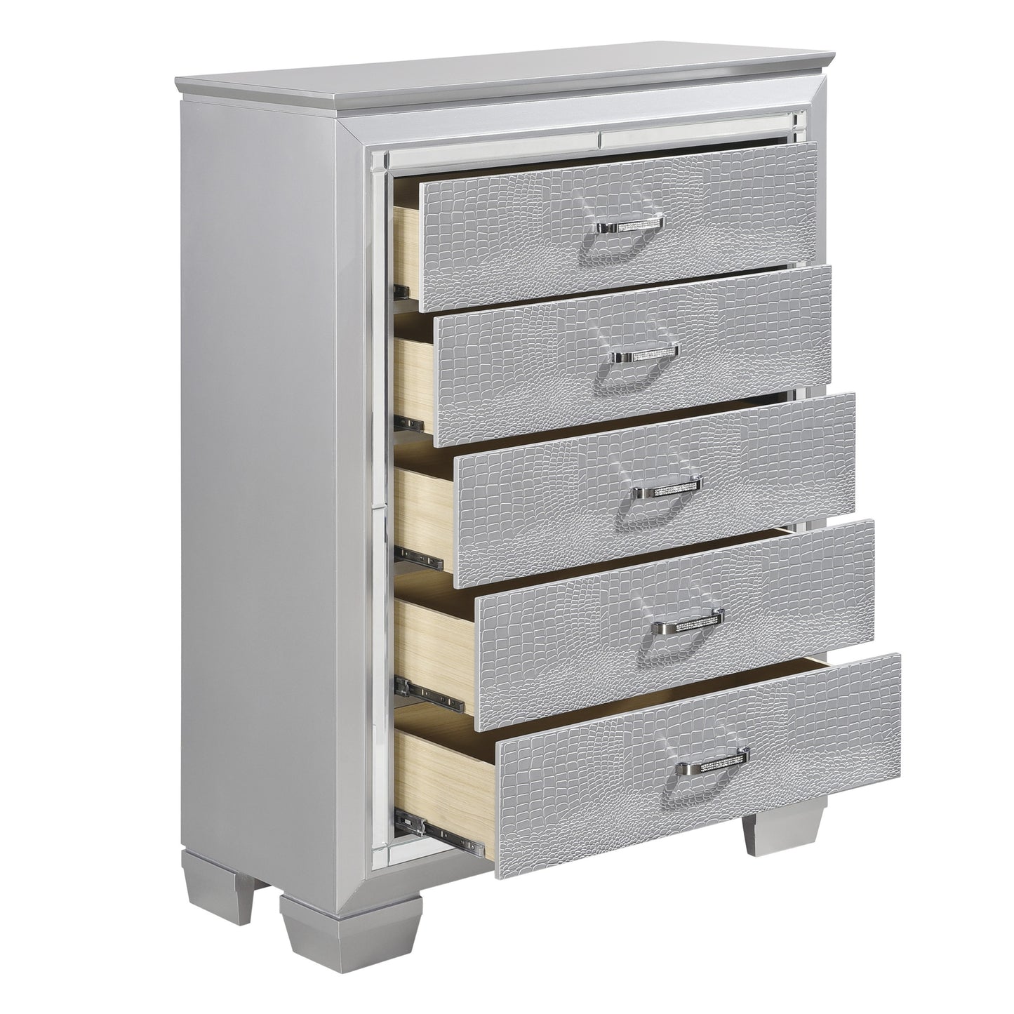 Homlegance Chest Allura Collection In Silver Finish