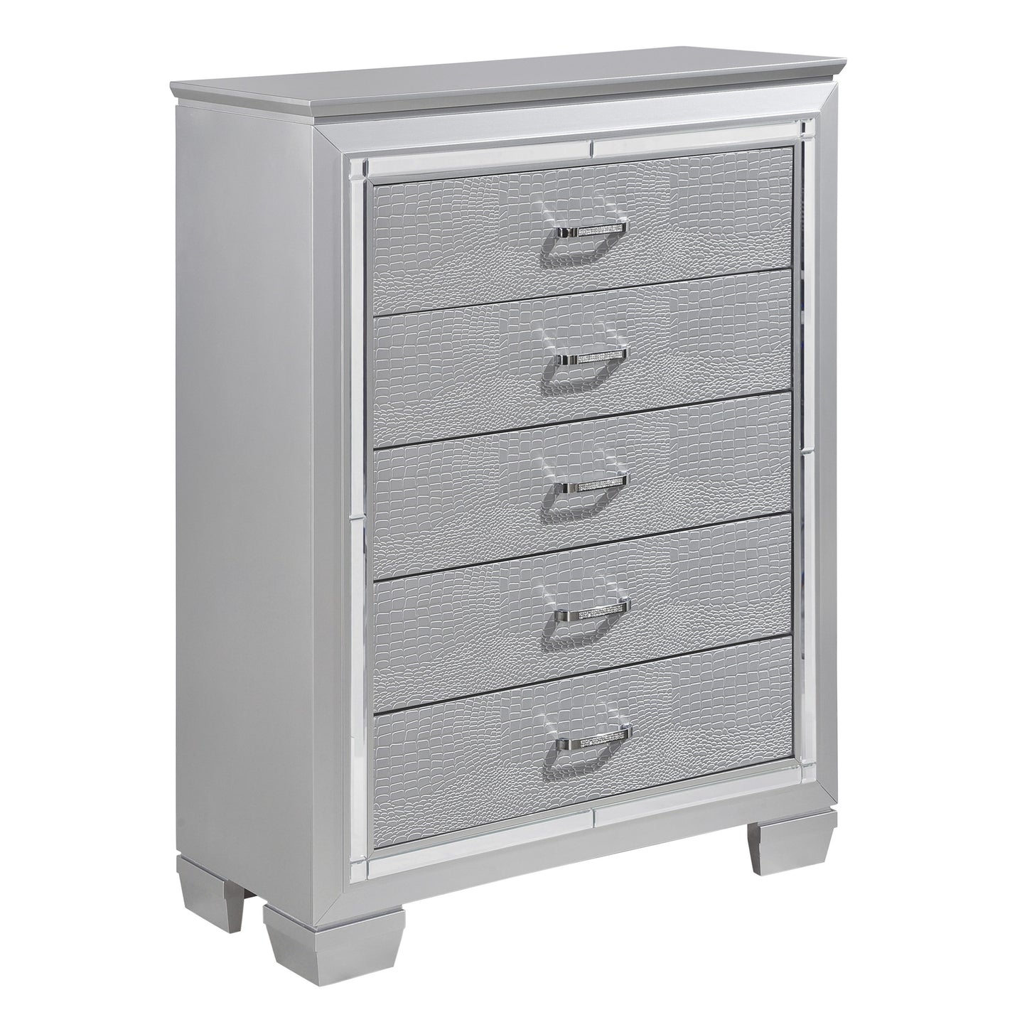 Homlegance Chest Allura Collection In Silver Finish
