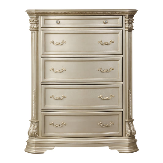 Homlegance Chest Antoinetta Collection In Champagne Finish