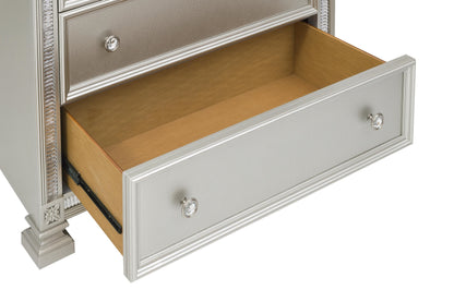 Homlegance Chest Bevelle Collection In Silver Finish