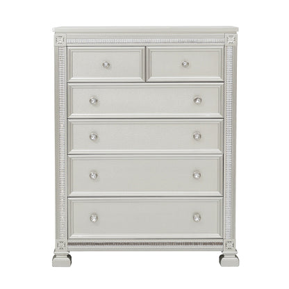 Homlegance Chest Bevelle Collection In Silver Finish