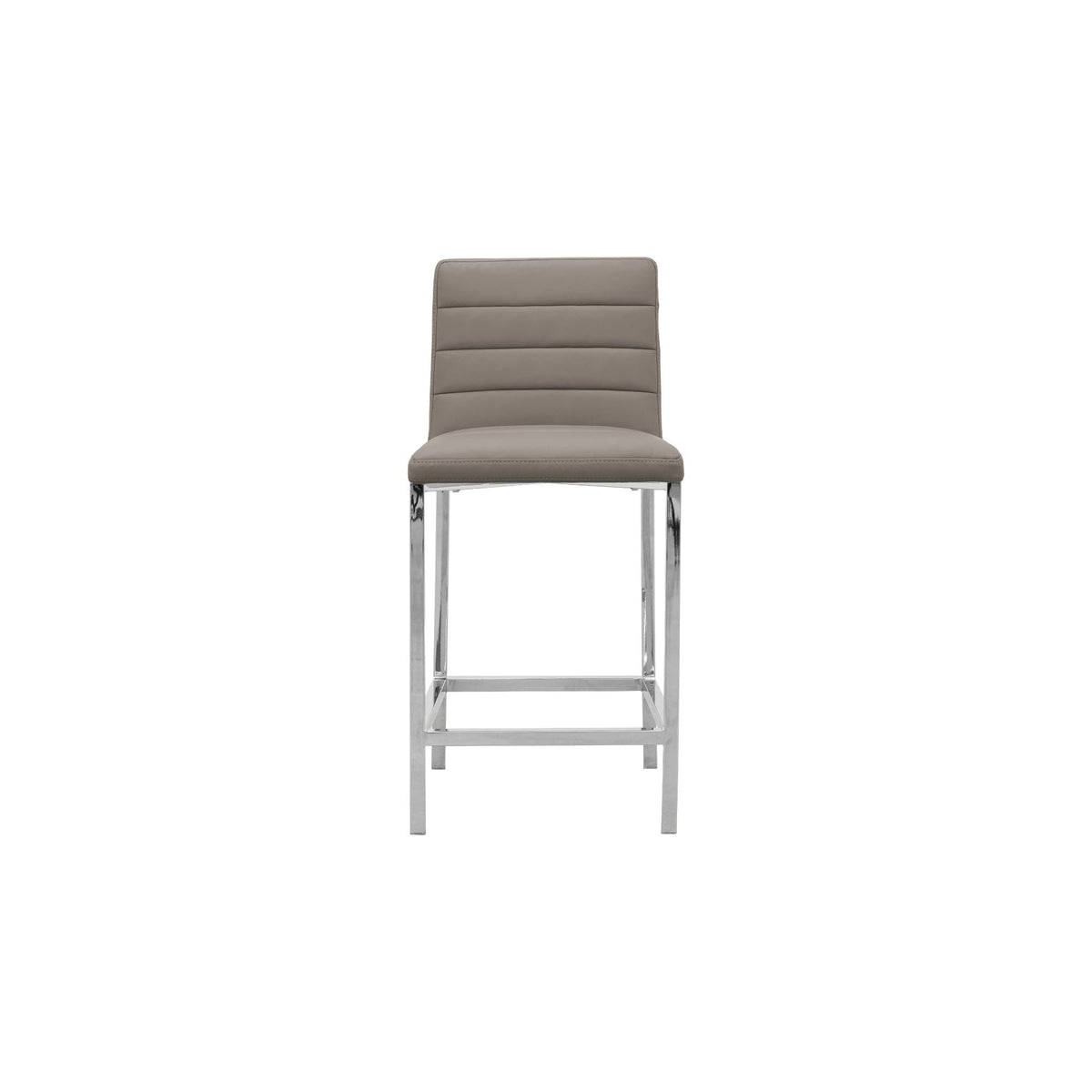 Modus Amalfi 5PC 54" Round Counter Glass Tbl & 4 Metal Back Stool Set-Taupe