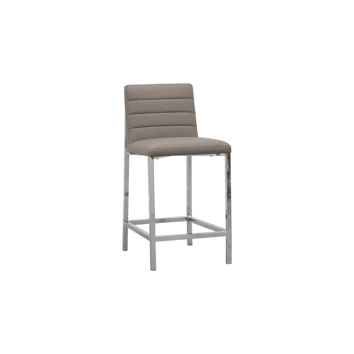 Modus Amalfi 5PC 54" Round Counter Glass Tbl & 4 Metal Back Stool Set-Taupe