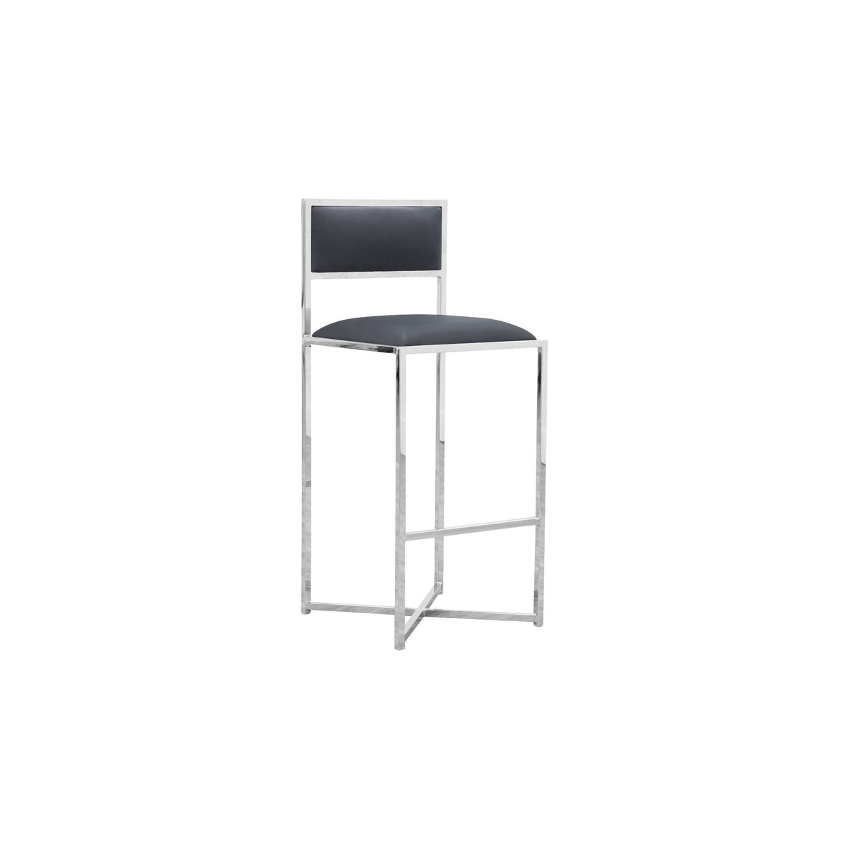 Modus Amalfi 3PC 32" Round Bar Glass Table & 2 X-Base Stool Set- Cobalt
