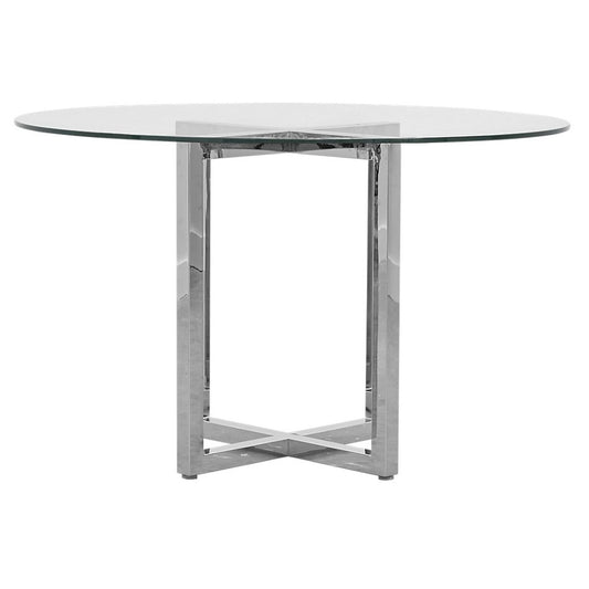 Modus Amalfi 48" Round Counter Table w Glass Top in Taupe