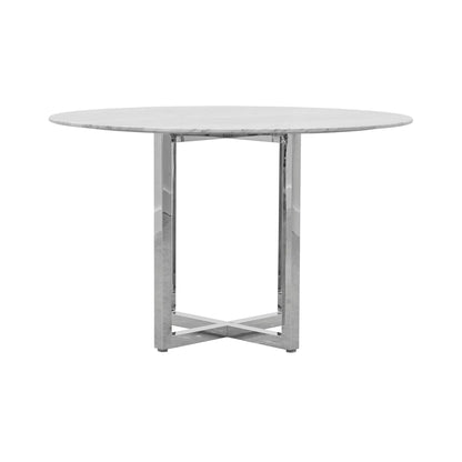 Modus Amalfi 5PC 54" Round Counter Tbl & 4 Metal Back Stool Set-White