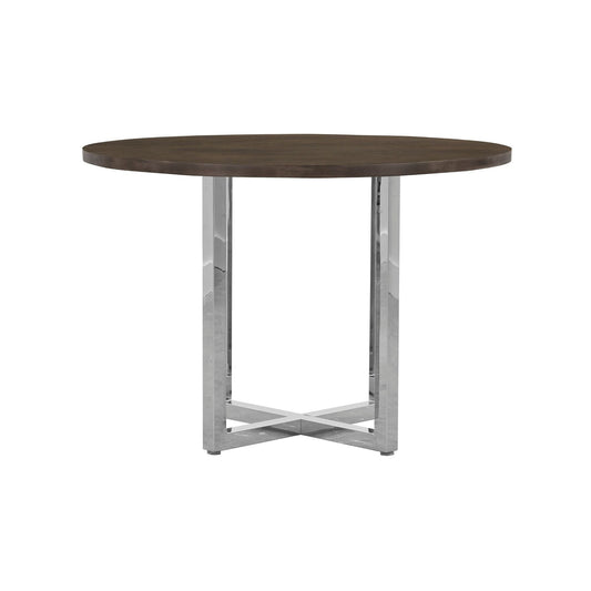 Modus Amalfi 54" Round Counter Table w Wood Top in Taupe