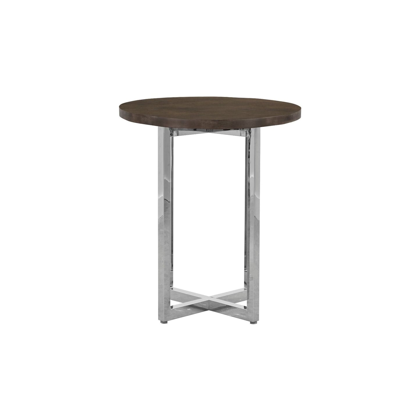Modus Amalfi 3PC 32" Round Bar Wood Table & 2 Metal Back Stool Set- Cobalt