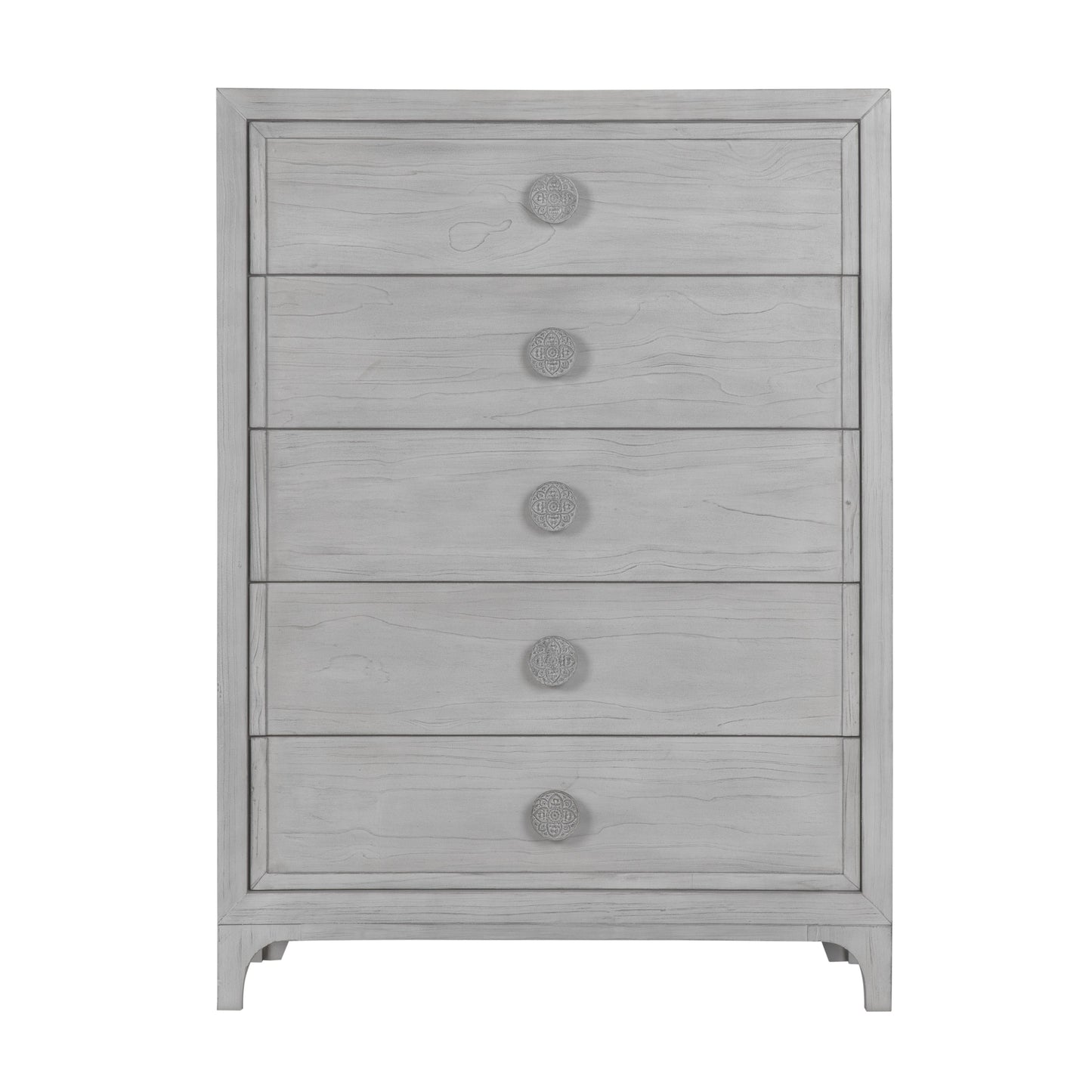 Modus Boho Chic Five Drawer Chest in Washed White