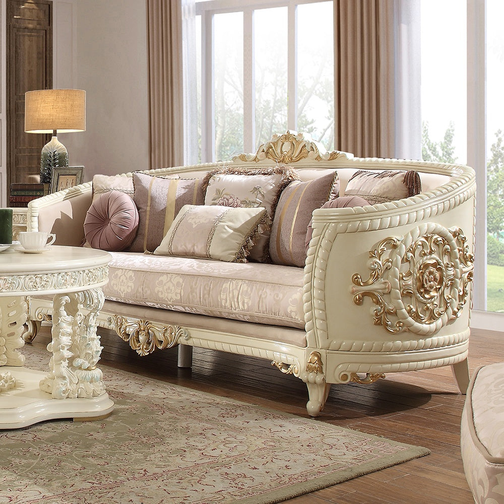 Fabric Sofa in Newberry Cream Finish S2011 European Traditional Victorian
