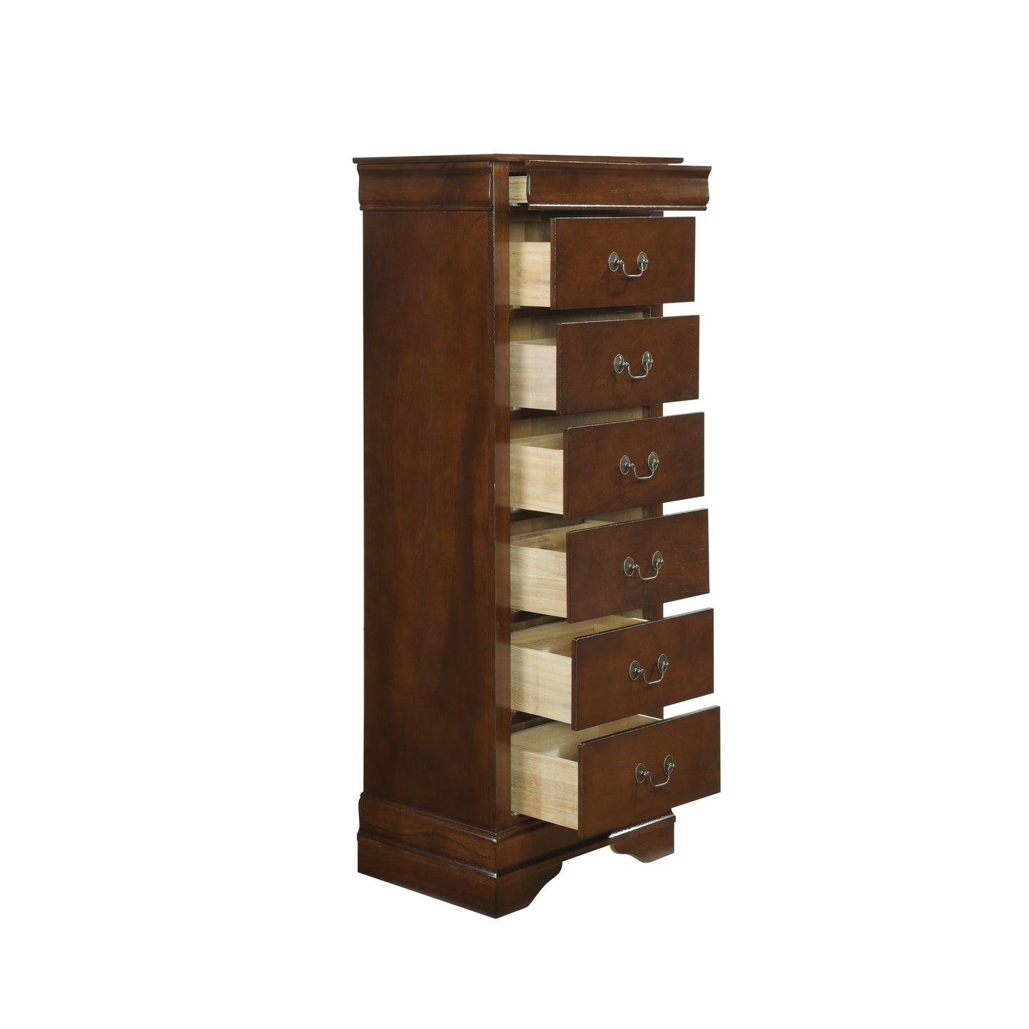 Homlegance Lingerie Chest, Hidden Drawer Mayville Collection In Brown Cherry Finish