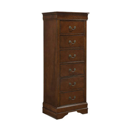 Homlegance Lingerie Chest, Hidden Drawer Mayville Collection In Brown Cherry Finish