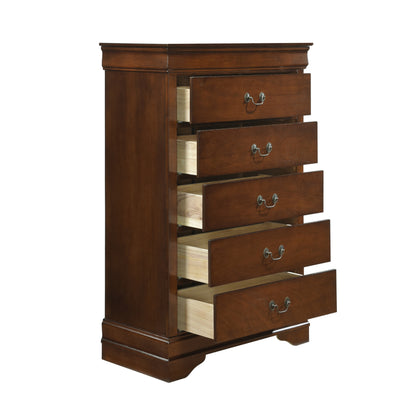 Homlegance Chest Mayville Collection In Brown Cherry Finish