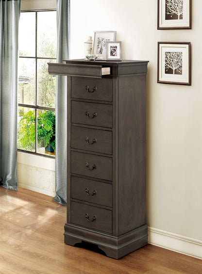 Homlegance Lingerie Chest, Hidden Drawer Mayville Collection In Stained Gray Finish