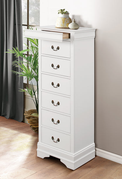 Homlegance Lingerie Chest, Hidden Drawer Mayville Collection In White Finish