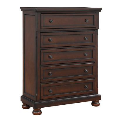 Homlegance Chest Cumberland Collection In Brown Cherry Finish