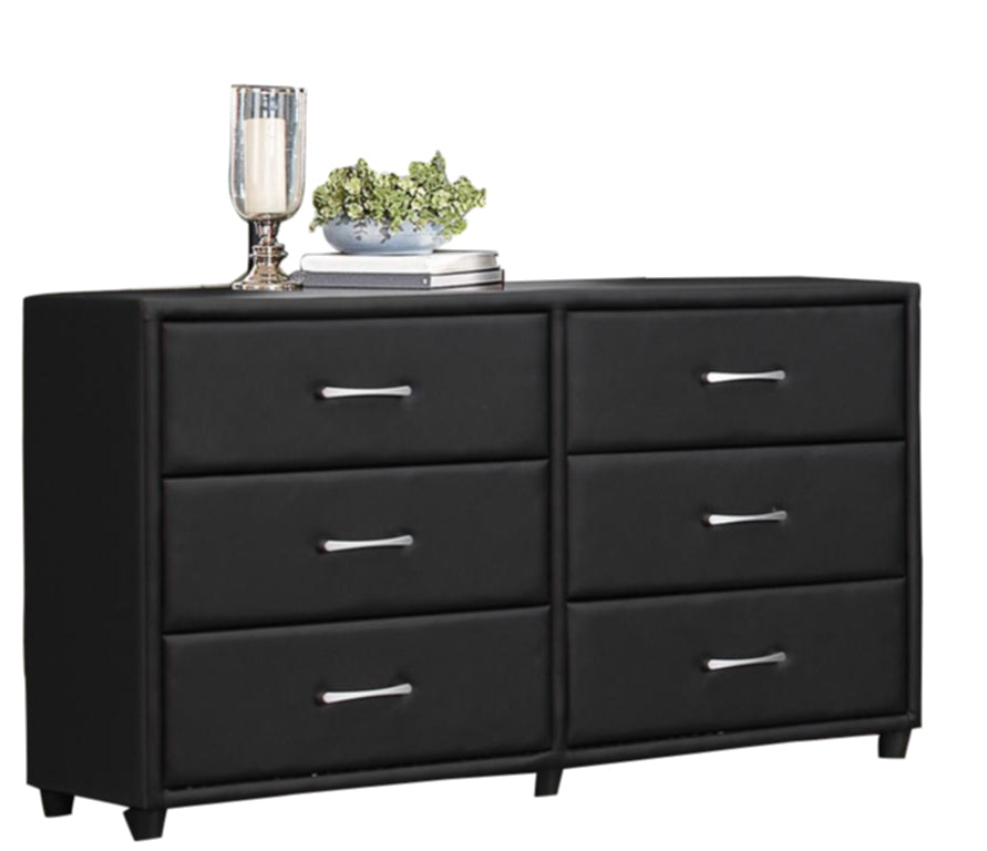 Homelegance Lorenzi Dresser in Black Vinyl