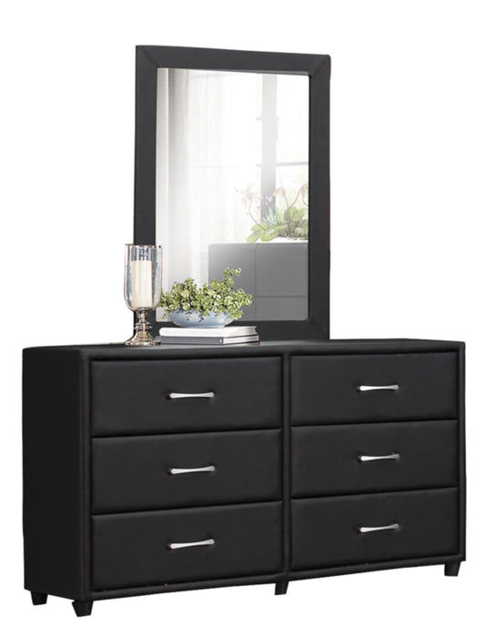 Homelegance Lorenzi Dresser Mirror in Black Vinyl