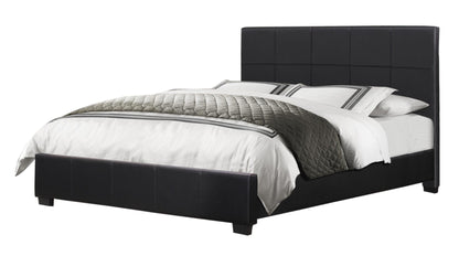 Homelegance Lorenzi 5PC Bedroom Set E King Platform Bed, Dresser, Mirror, 2 Nightstand in Black Vinyl