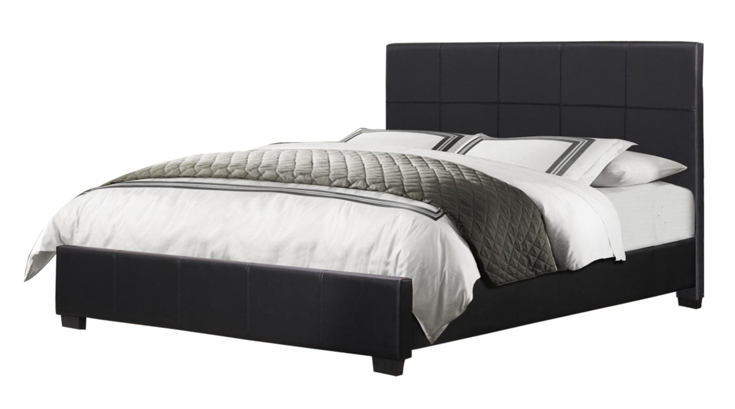 Homelegance Lorenzi 5PC Bedroom Set Queen Platform Bed, Dresser, Mirror, 2 Nightstand in Black Vinyl