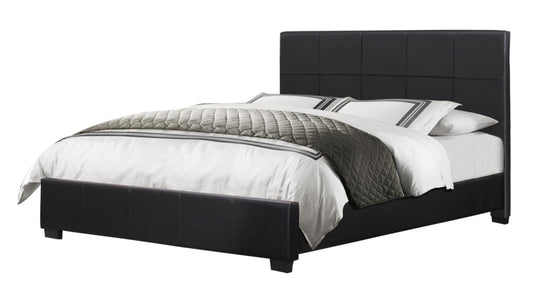 Homelegance Lorenzi Cal King Platform Bed in Black Vinyl