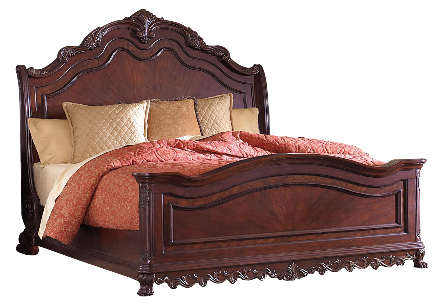 Homelegance Deryn Park 5PC Bedroom Set E King Sleigh Bed, Dresser, Mirror, 2 Nightstand in Cherry