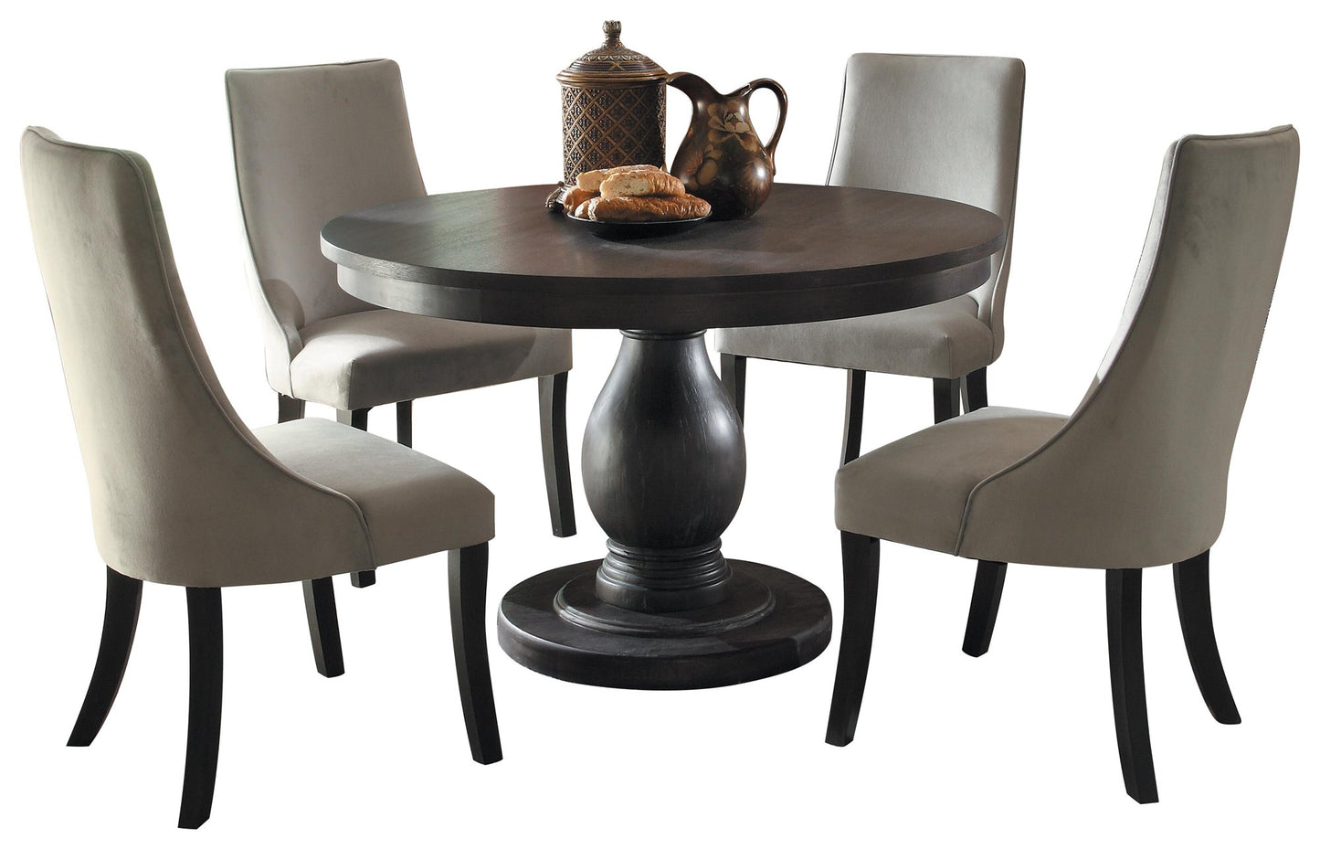 Homelegance Dandelion 5PC Dining Set Round Table & 4 Chair in Rustic Brown