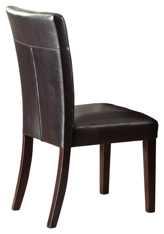 Homelegance Teague 2 Dining Chair in Brown Leatherette