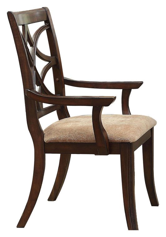 Homelegance Keegan Asian 2 Dining Arm Chair in Rich Brown Cherry