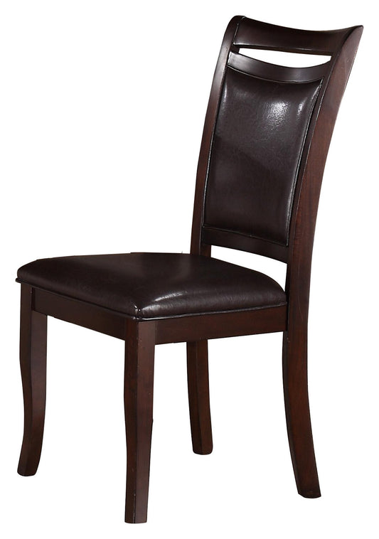 Homelegance Maeve Casual 2 Dining Chair in Brown Leatherette
