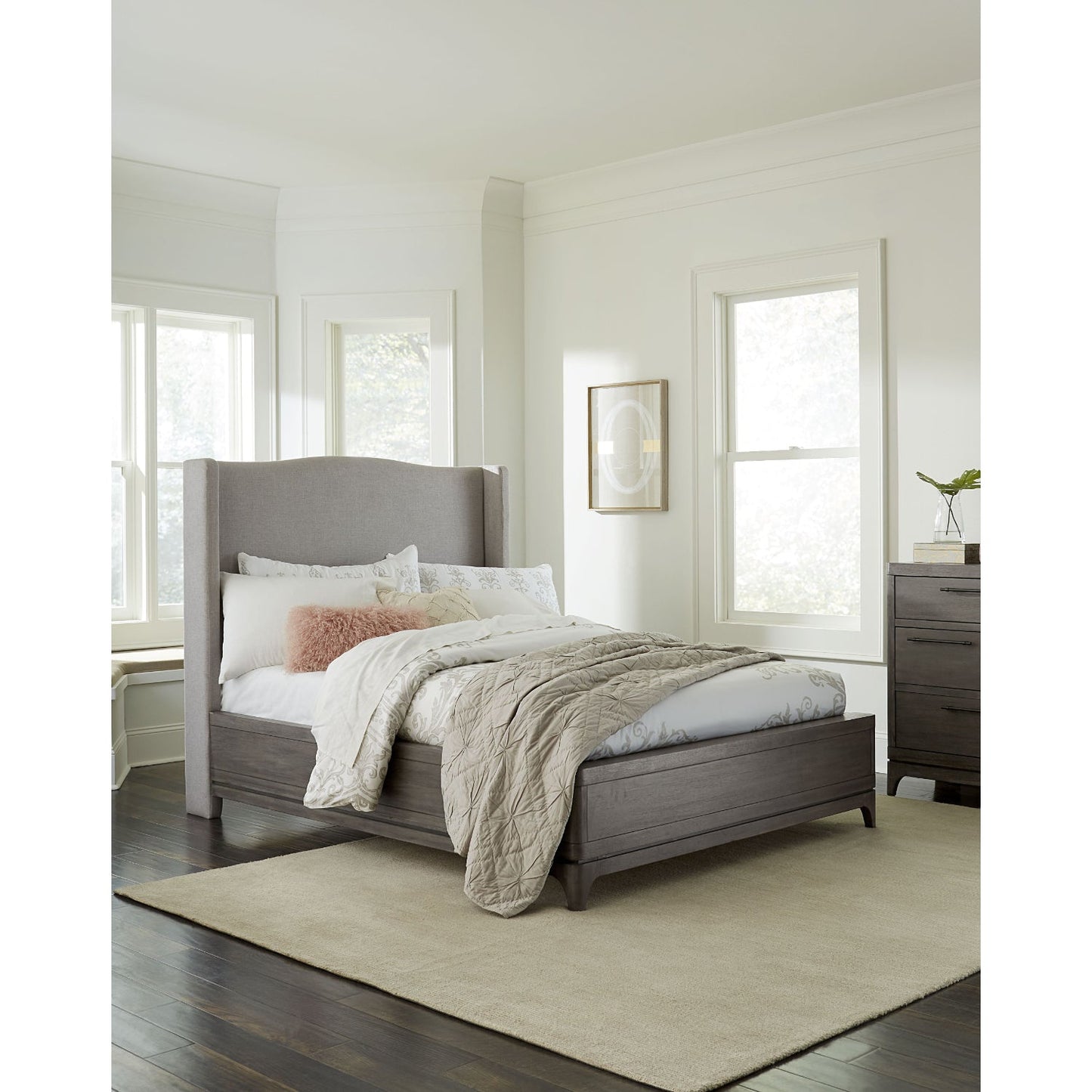 Modus Cicero Cal King Upholstered Bed in Rustic Latte