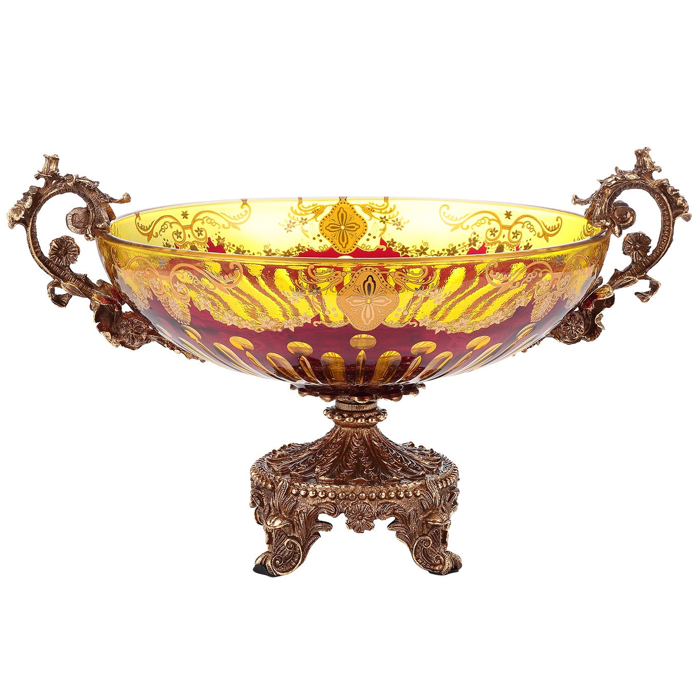 Bowl in Bronze & Amber & Ruby Red-Gold Finish AC3001 European Victorian