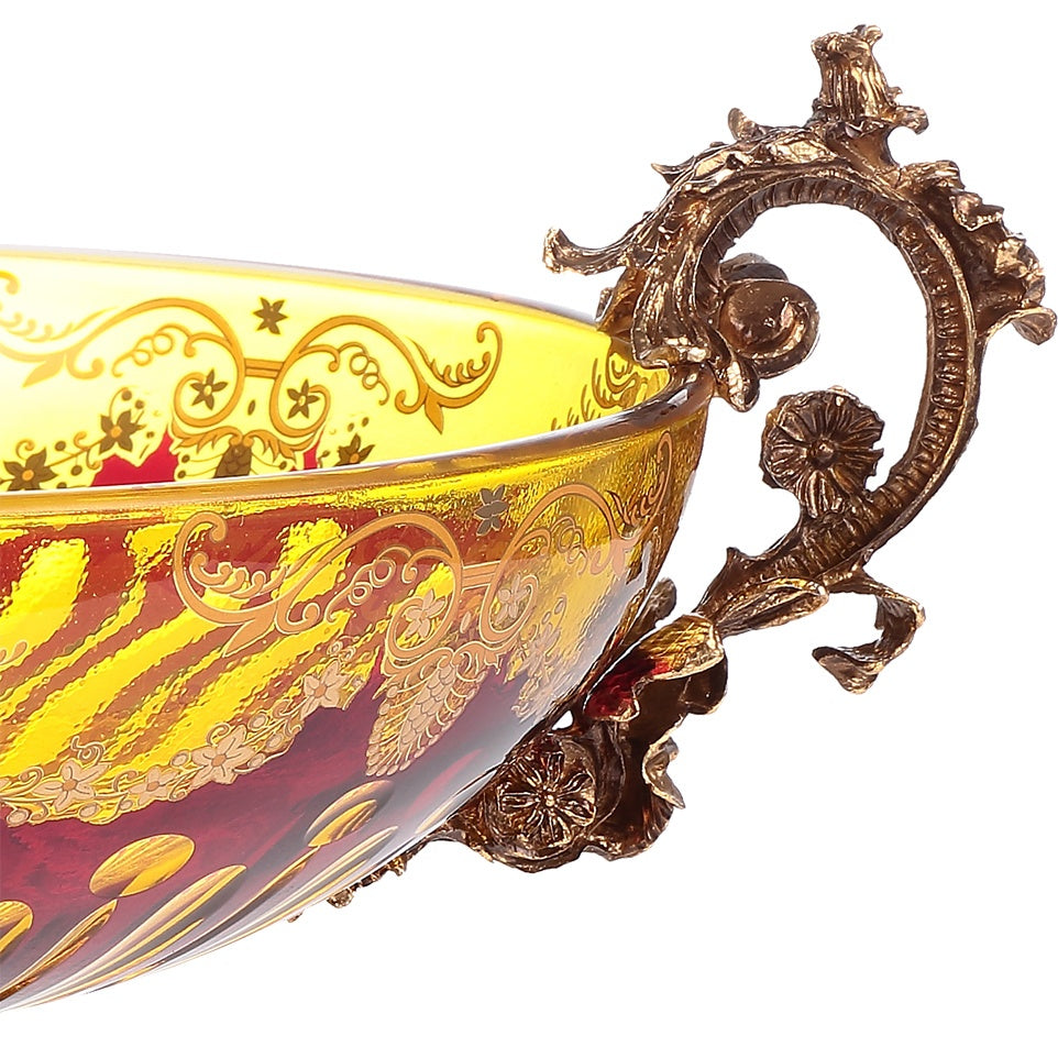 Bowl in Bronze & Amber & Ruby Red-Gold Finish AC3001 European Victorian