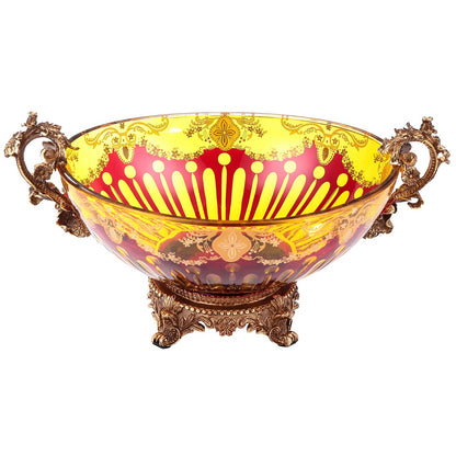 Bowl in Bronze & Amber & Ruby Red-Gold Finish AC3005 European Victorian